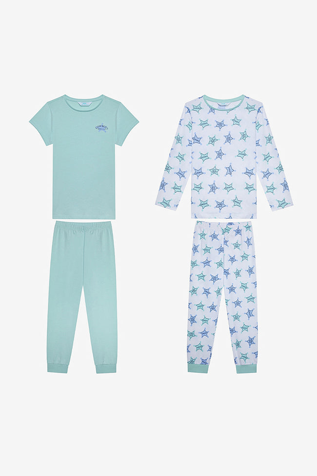 Boys Rodeo Club 2-Piece Multicolored Pajama Set Hover Image