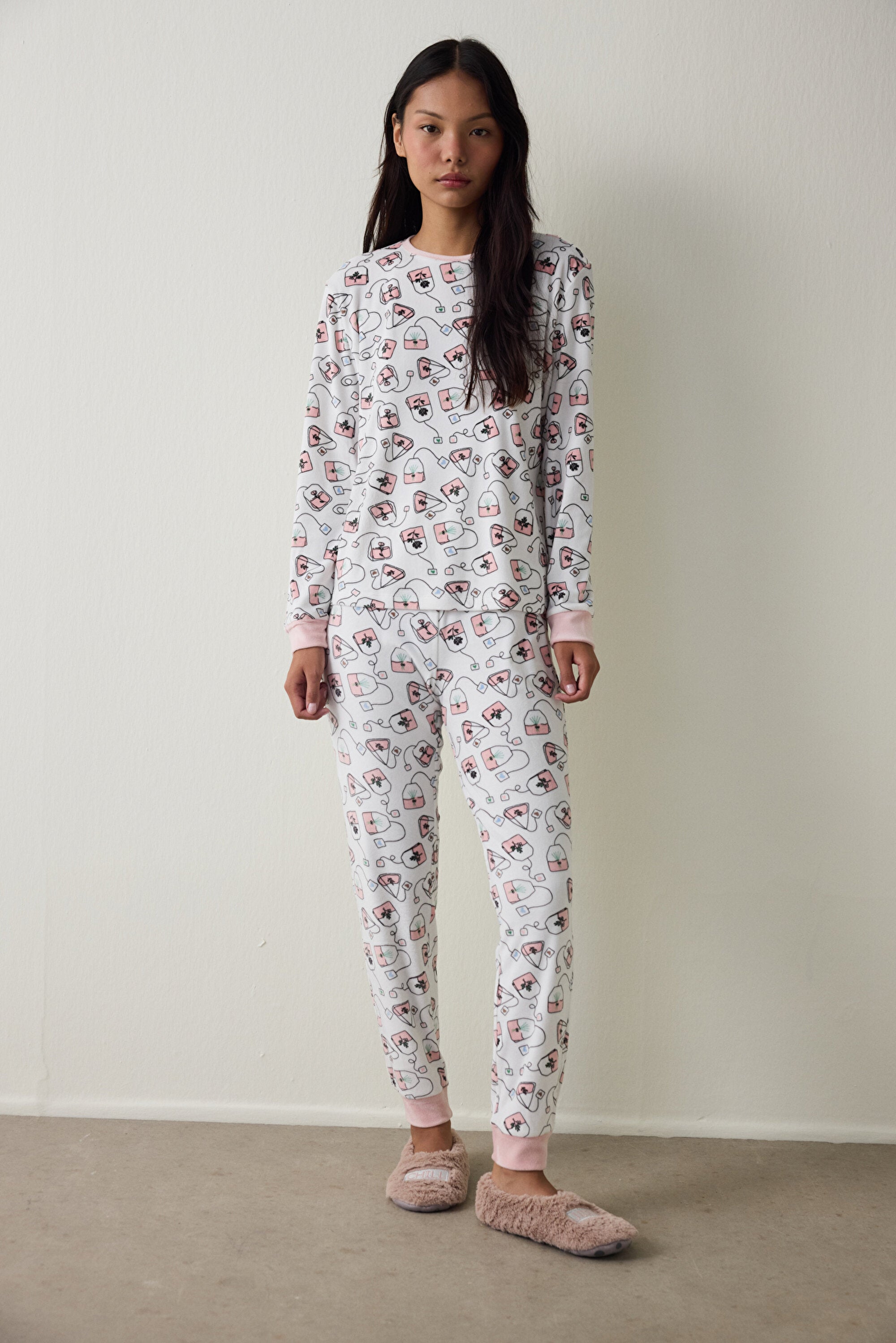 Tea Party Long Sleeve Pajama Set