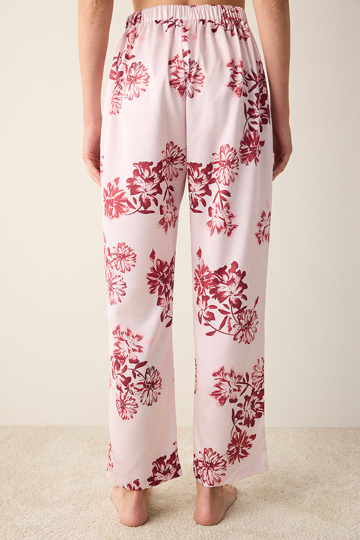 Naya Satin Pink Pants Pajama Bottoms