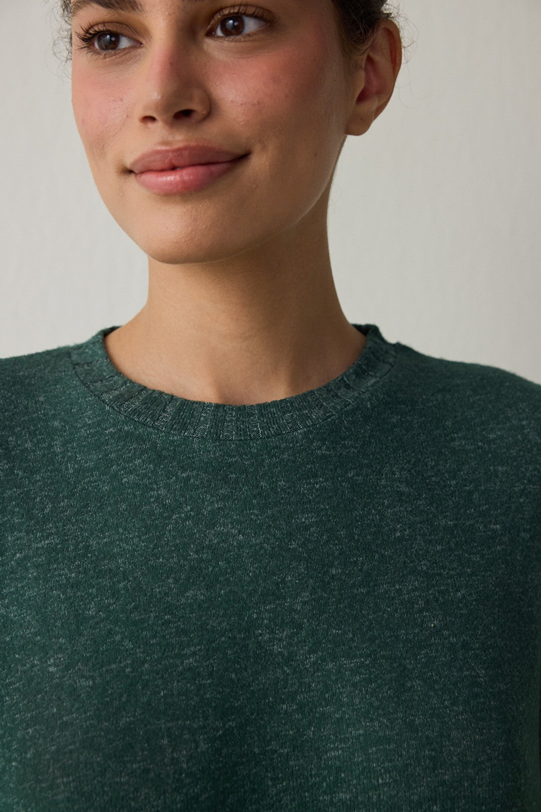 Dark Green Coziness Crew Neck Long Sleeve Pajama Set