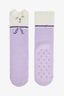 Lilac Cuteness Fluffy Embroidered Ankle Socks