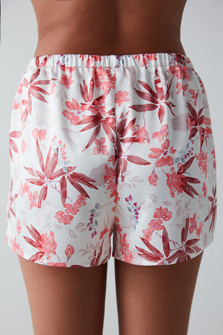 Rosy Printed Satin Shorts PJ Bottom