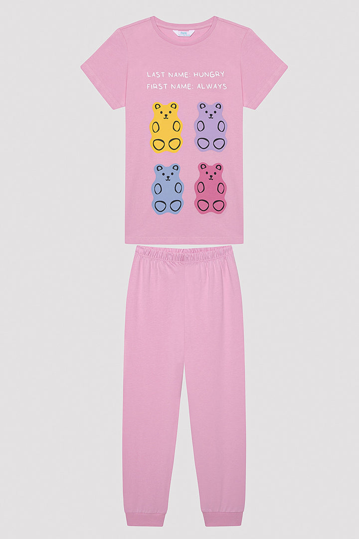 Girls Jelly Bear Multicolored 2-Piece Pajama Set