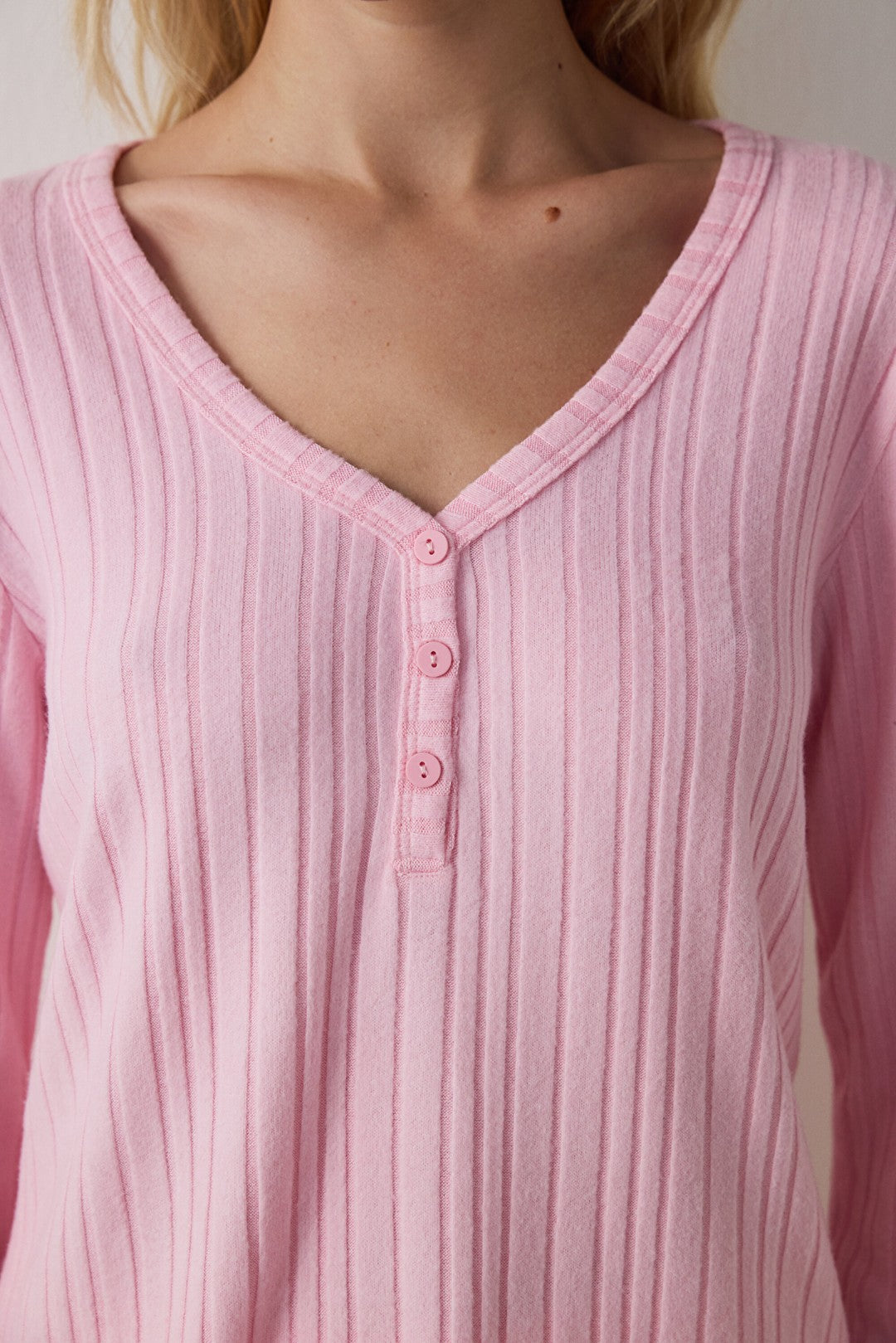 Rose Pink Cozy Time Plaid Long-Sleeve Pajama Set