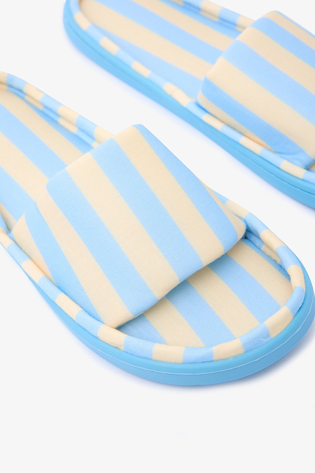 Mona Striped Light Yellow Slippers