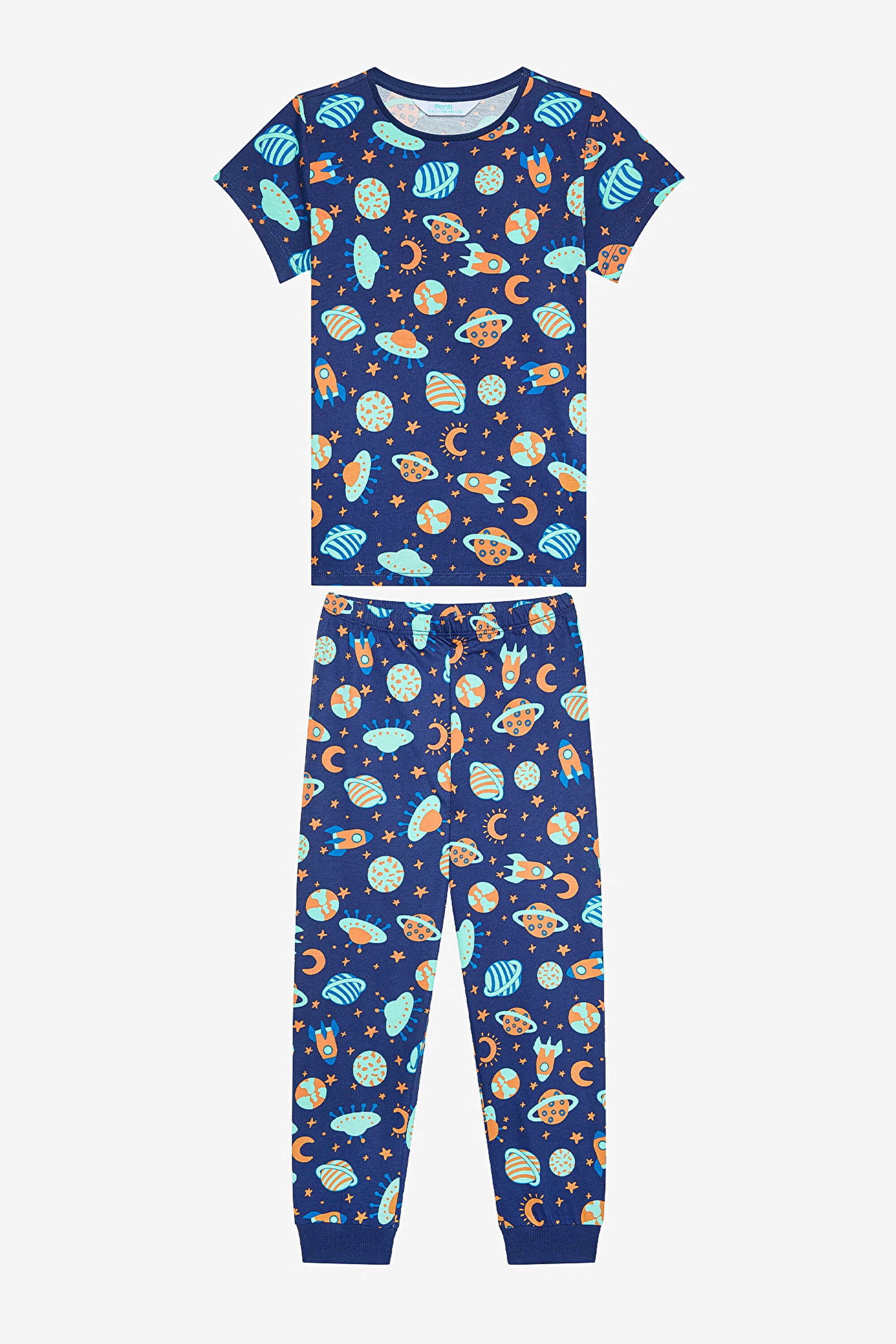 Boy Blast Off 2-Piece Multicolored Pajama Set