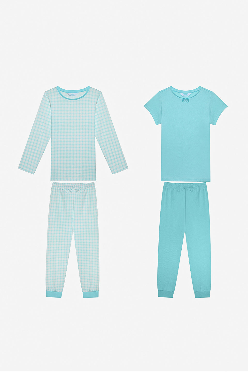 Girl Bow 2-Piece Multicolored Pajama Set