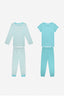 Girl Bow 2-Piece Multicolored Pajama Set