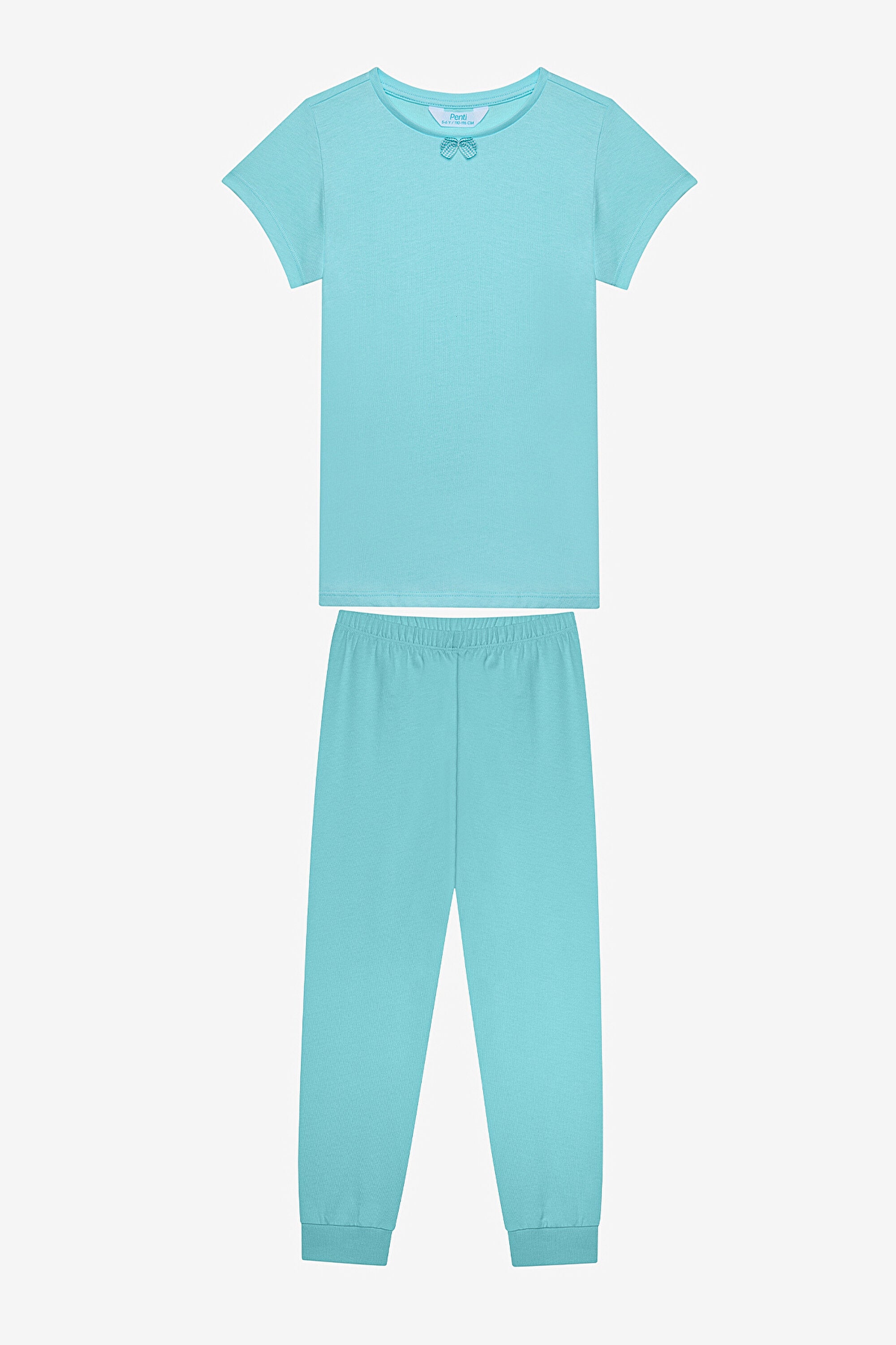 Girl Bow 2-Piece Multicolored Pajama Set