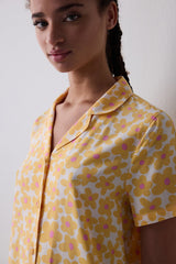 Sunny Floral Shirt Pants Yellow Pajama Set