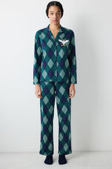 Harry Potter Wizard Petrol Green Shirt Pants Pajama Set