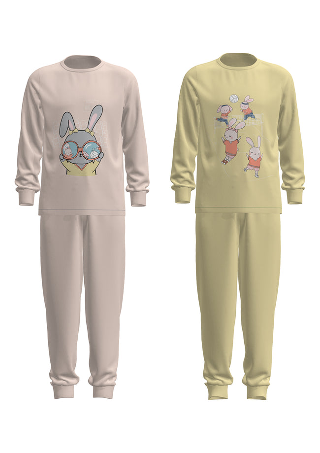 Cotton Girls Volleybunny 2-Piece Multicolored Pajama Set Hover Image