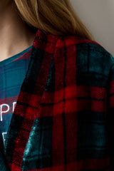 NY Checked Soft Multicolored Dressing Gown