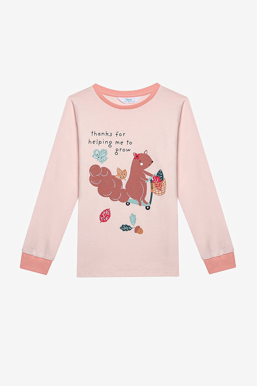 Cotton Girls Squirrel 2-Piece Multicolored Pajama Set