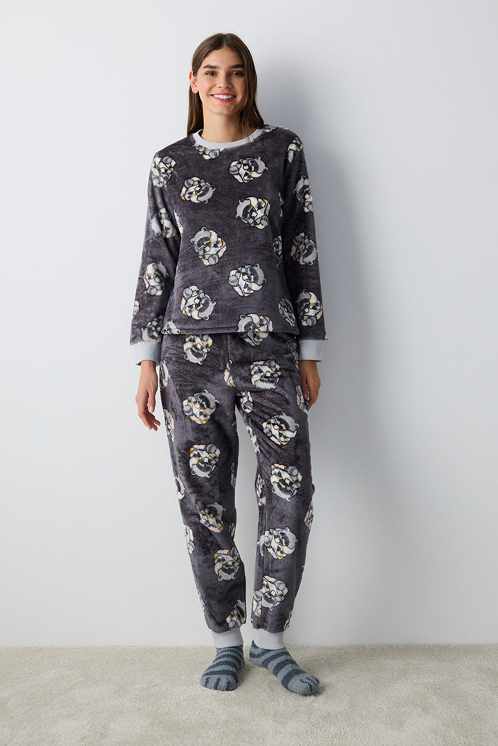 Sleepy Mood Gray Pants Pajama Set