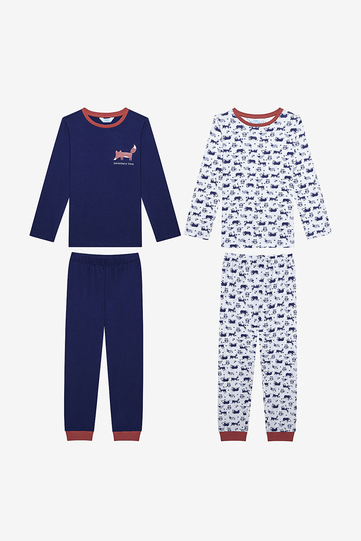 Cotton Boy Adventure 2-Piece Multicolored Pajama Set