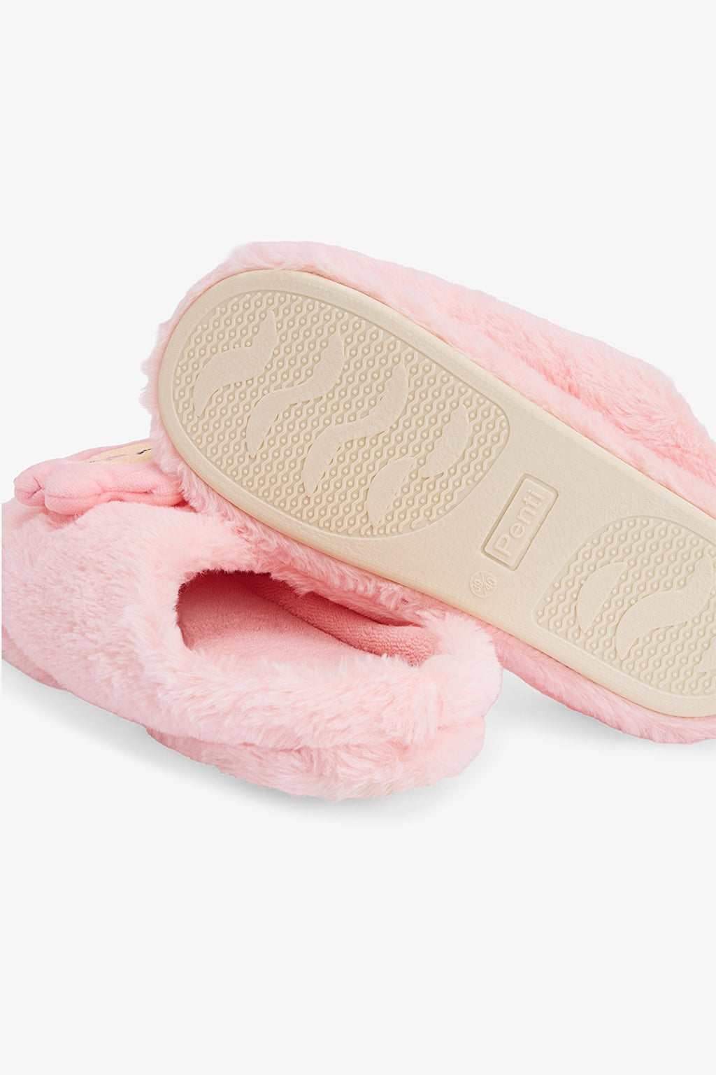 Light Pink Happy Flower 3D Floral Embroidered Slippers