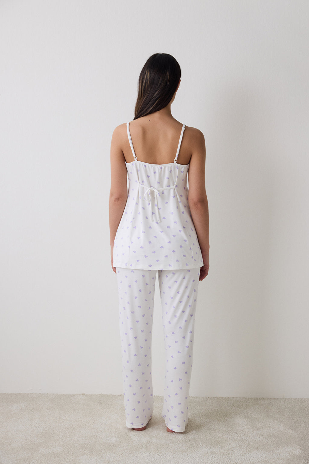 Lana Printed Pants Off White Pajama Set