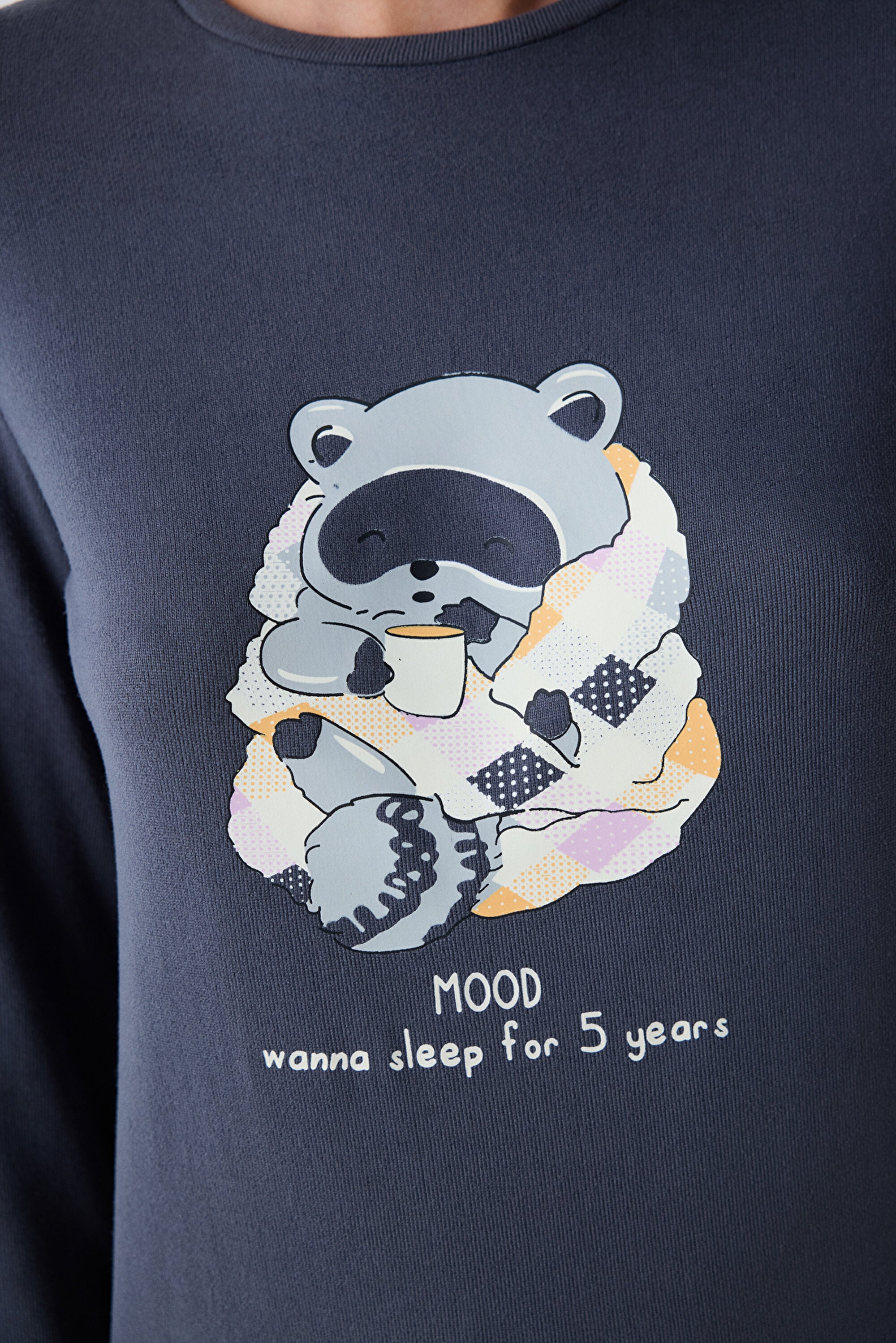 Sleep Mood Thermal Grey T-Shirt Pajama Top