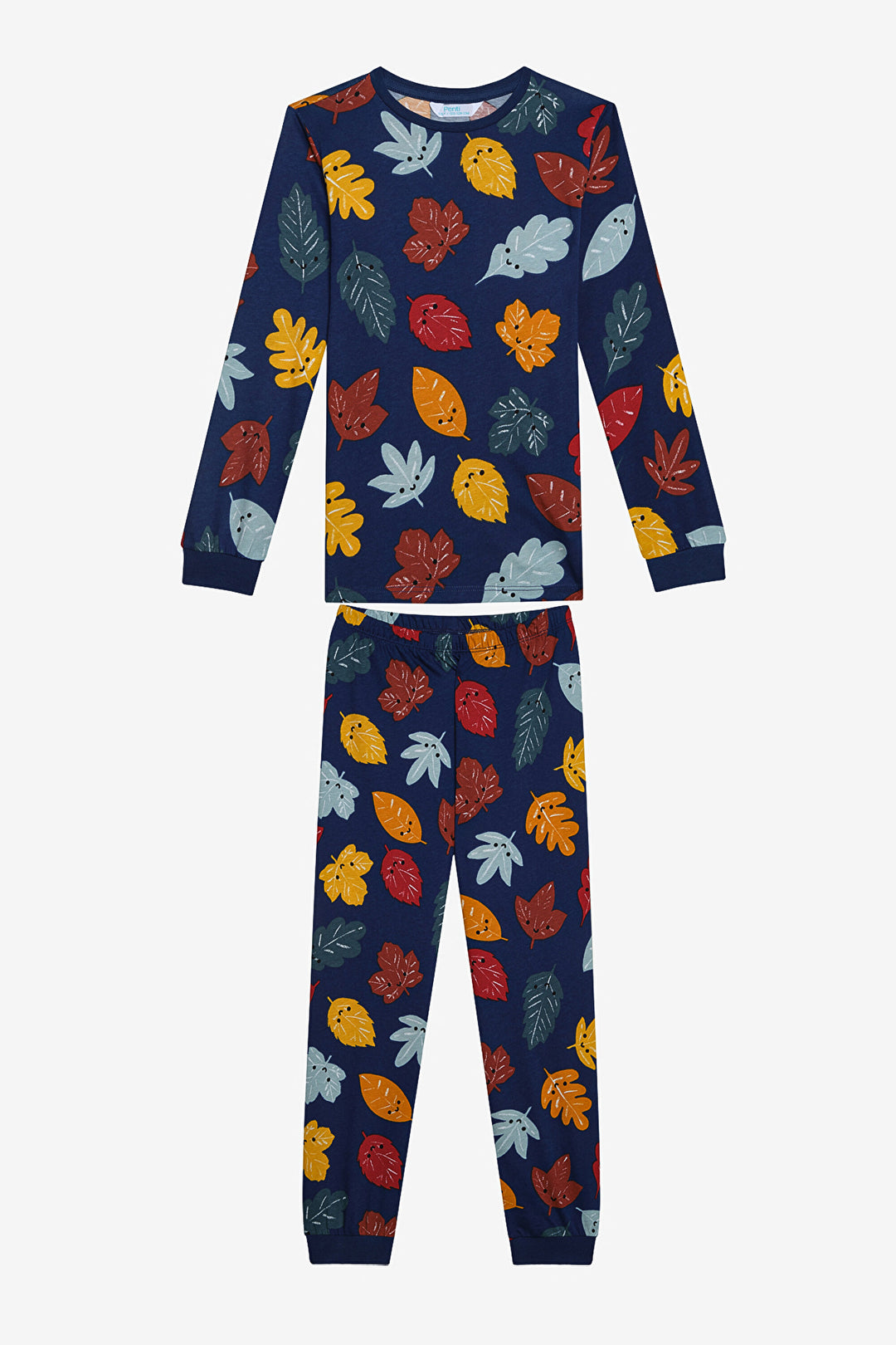 Cotton Boy Leaves 2-Piece Multicolored Pajama Set