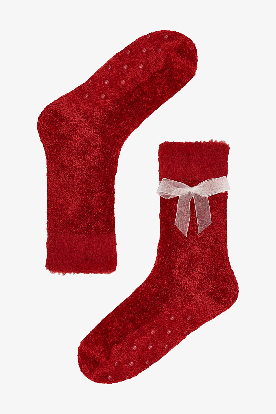 Dark Green Joyous Christmas Themed Velvet House Slippers