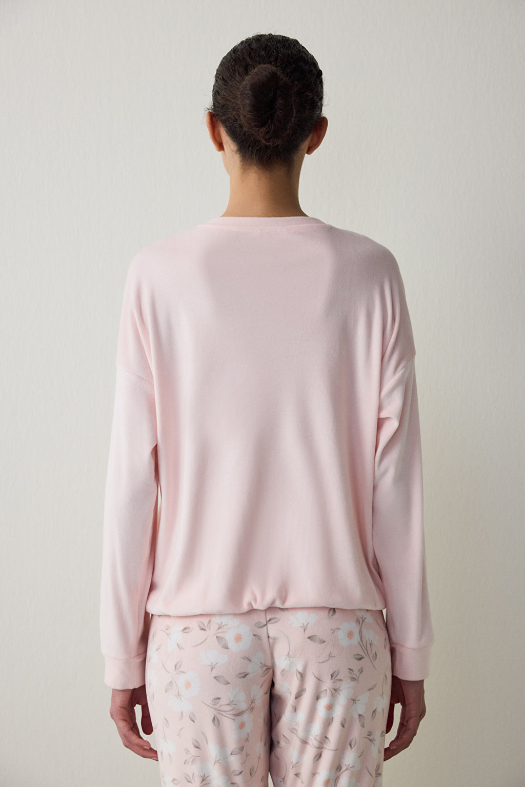 Light Pink Ellie Crew Neck Pajama Top