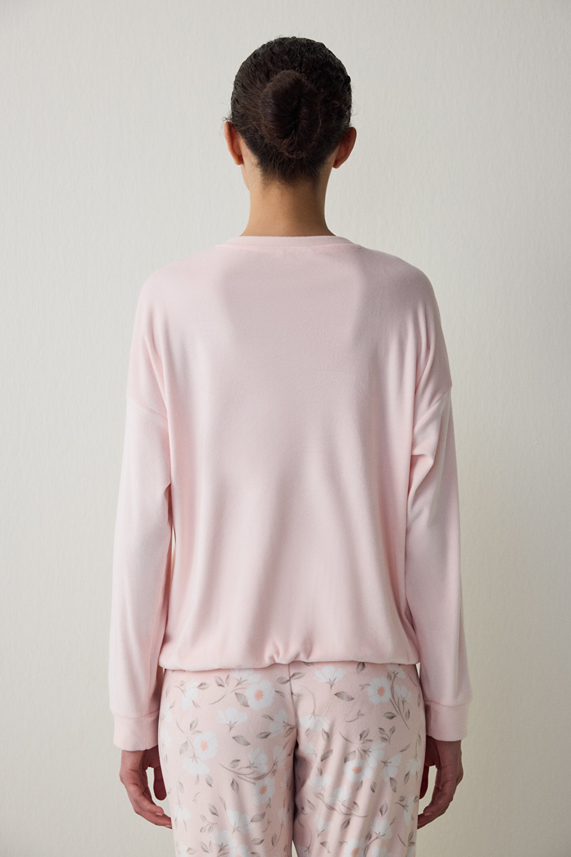 Light Pink Ellie Crew Neck Pajama Top