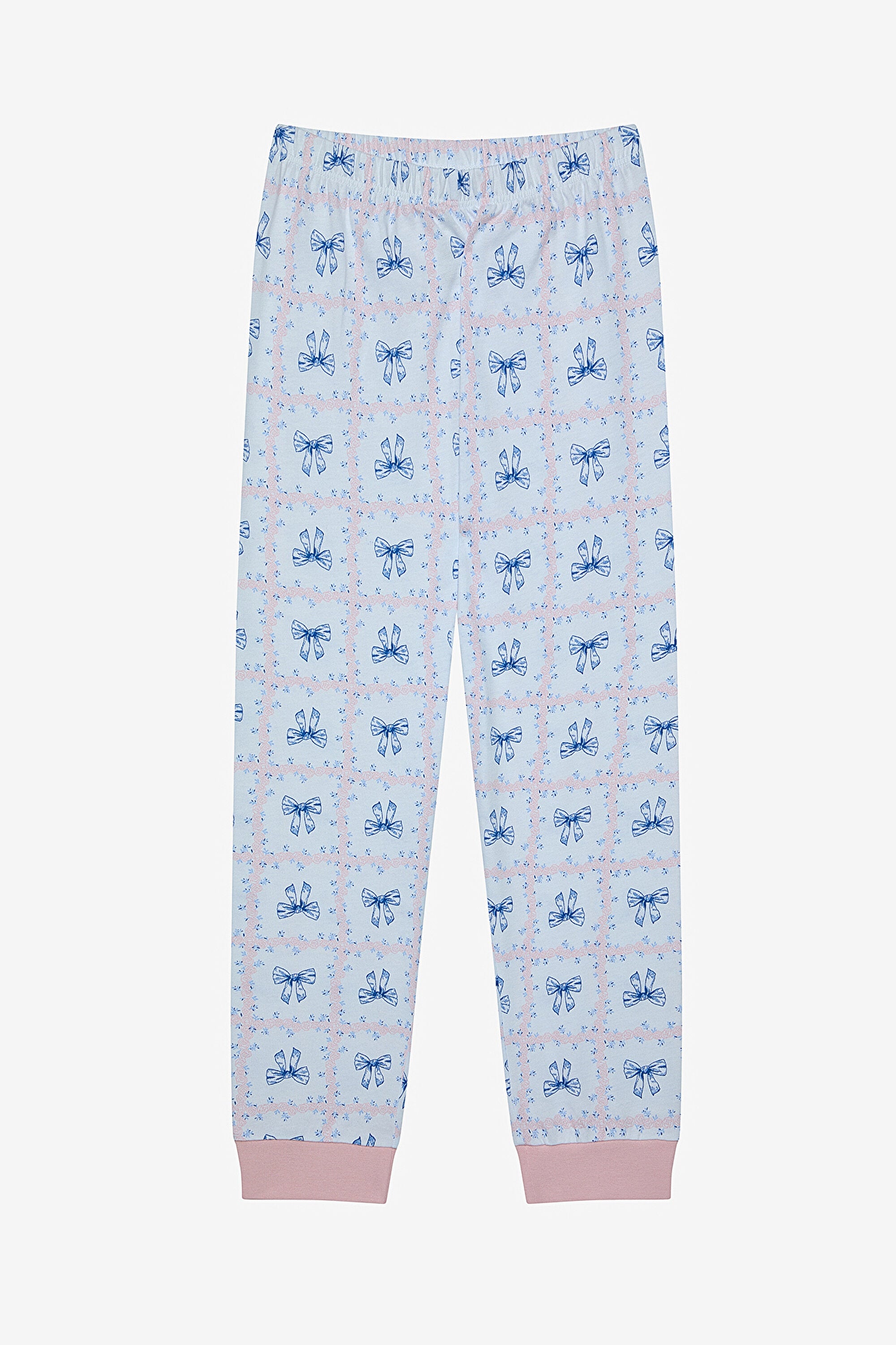 Girls Bow & Rose 2-Piece Multicolored Pajama Set