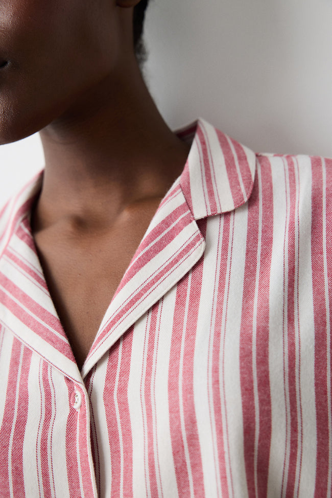 Aria Striped Red Shirt Dress Nightgown Main Image