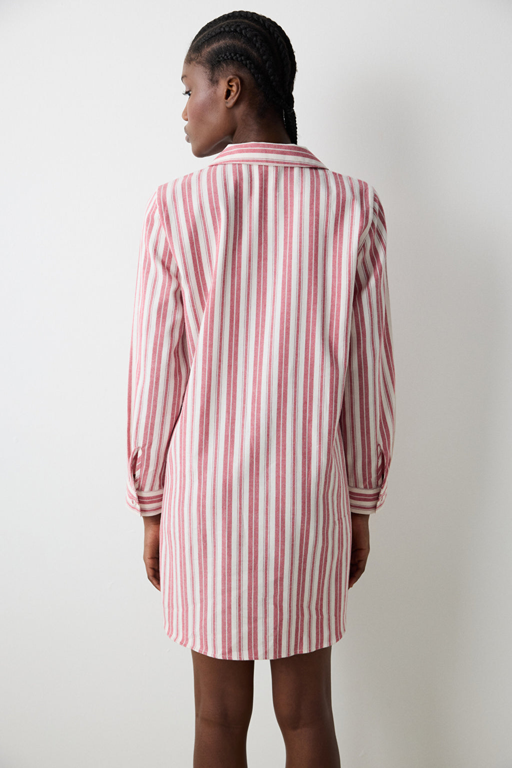 Aria Striped Red Shirt Dress Nightgown