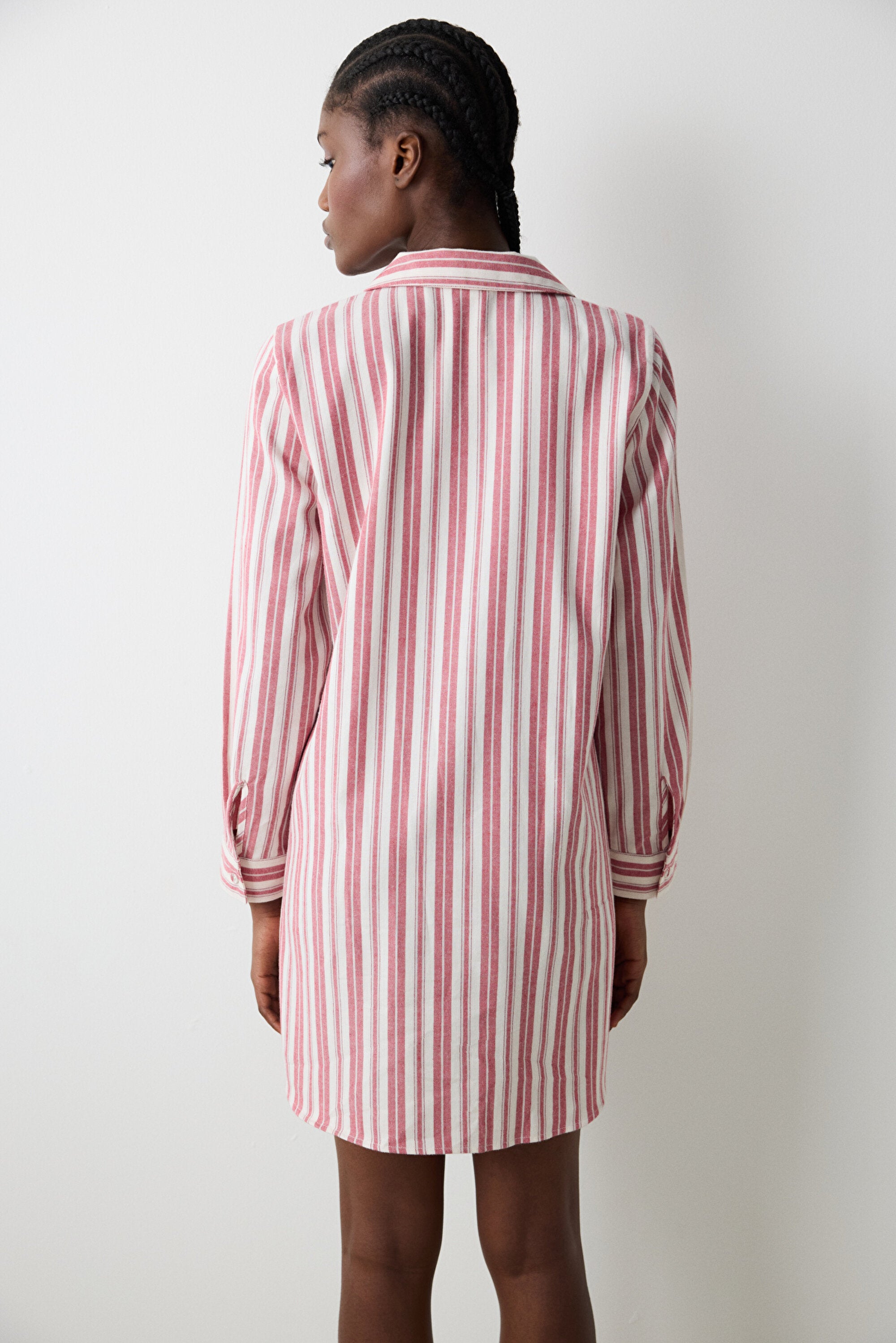 Aria Striped Red Shirt Dress Nightgown