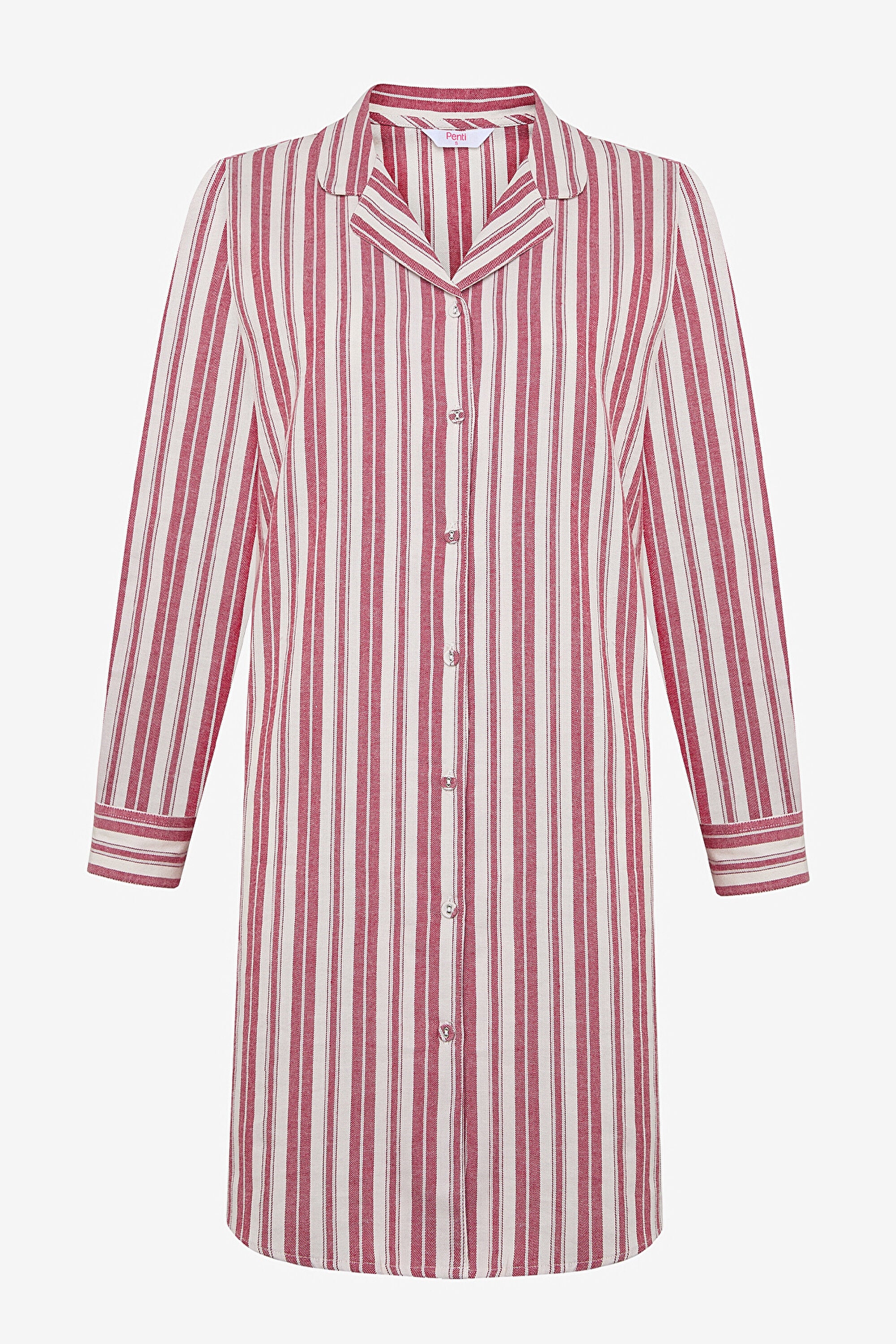 Aria Striped Red Shirt Dress Nightgown
