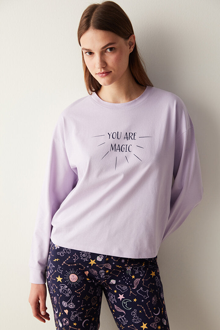 Zodiac Sweatshirt Lilac PJ Top