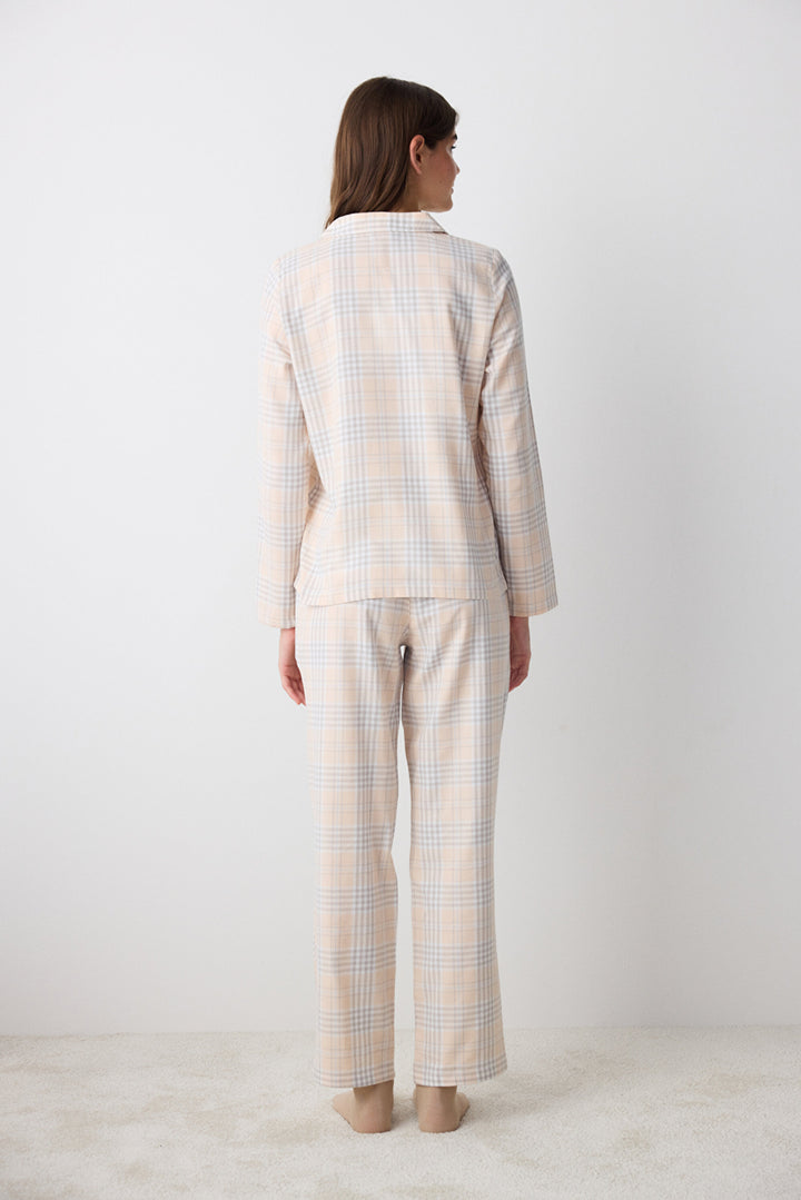 Cotton Ellie Checked Shirt Pants Pajama Set