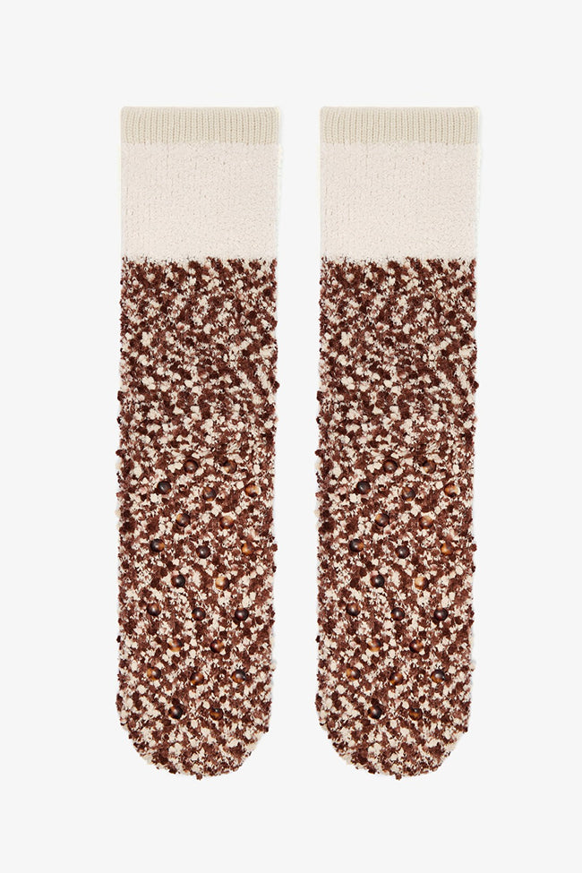 Off White Sleepy Bear Embroidered Slippers Main Image