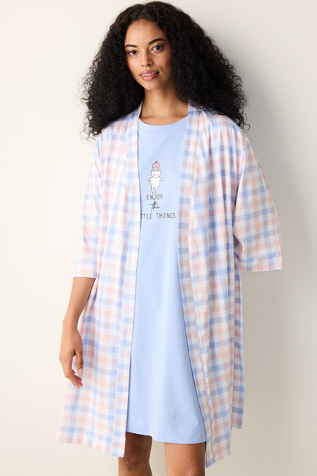 Joyful Gingham Multicoloured Dressing Gown