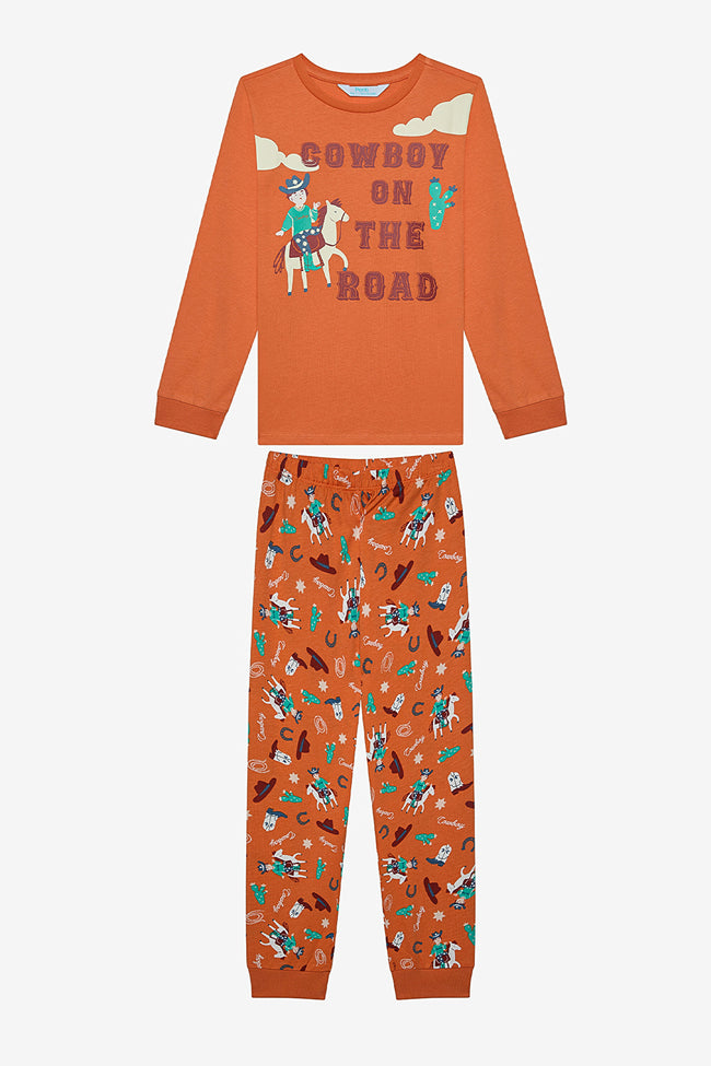 Boy Cowboy 2-Piece Multicolored Pajama Set Main Image