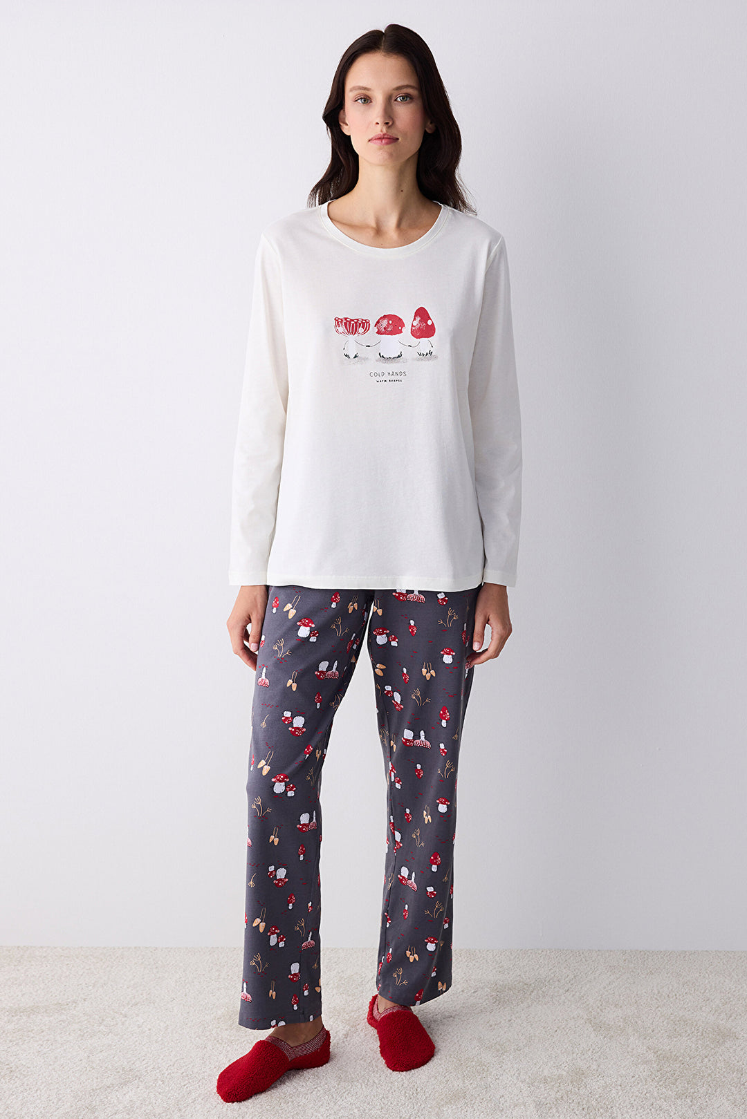 Warm Hearts Multicolored Pants Pajama Set