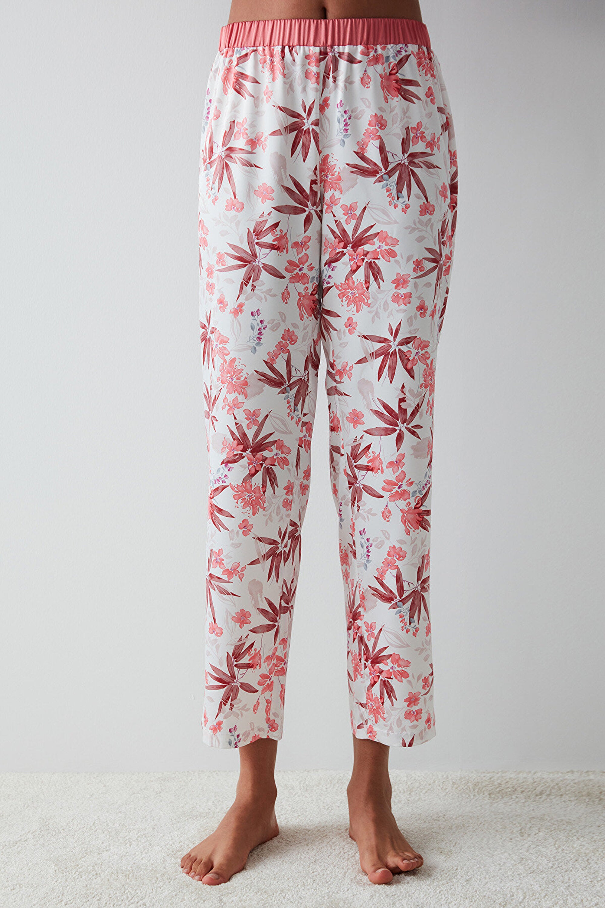 Rosy Printed Satin Pants PJ Bottom
