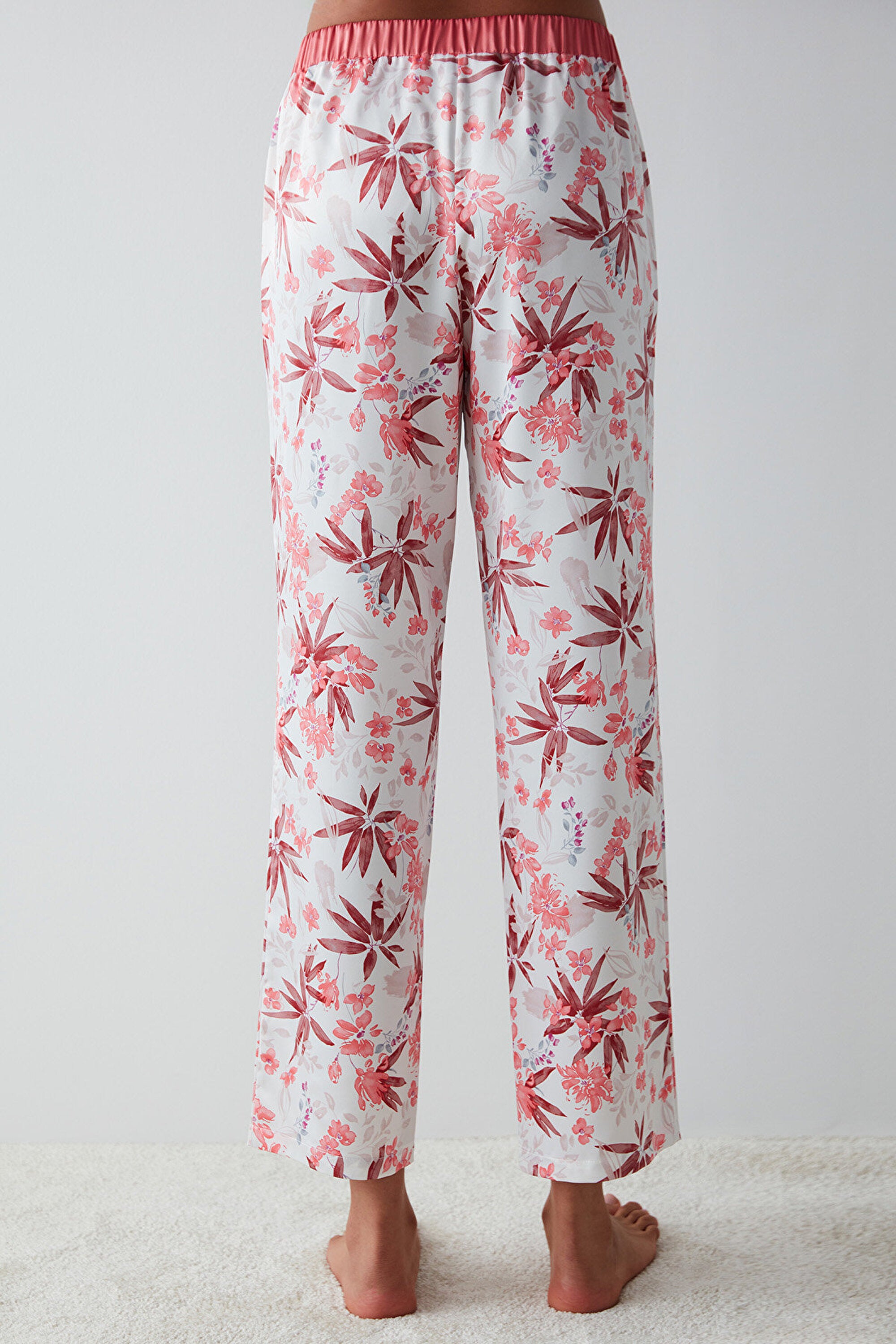 Rosy Printed Satin Pants PJ Bottom