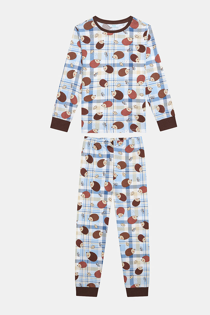 Cotton Boy Hedgedog 2-Piece Multicolored Pajama Set