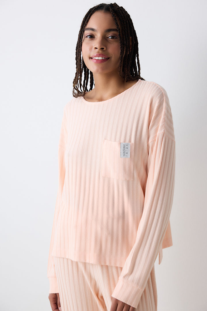 Cozy Rib Pink Sweatshirt