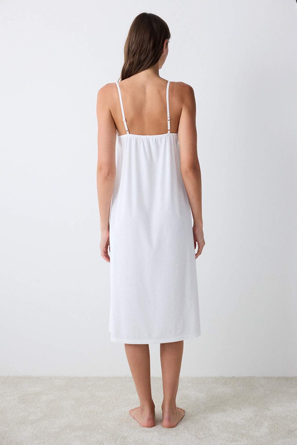 Maria Velvet Off White Dress