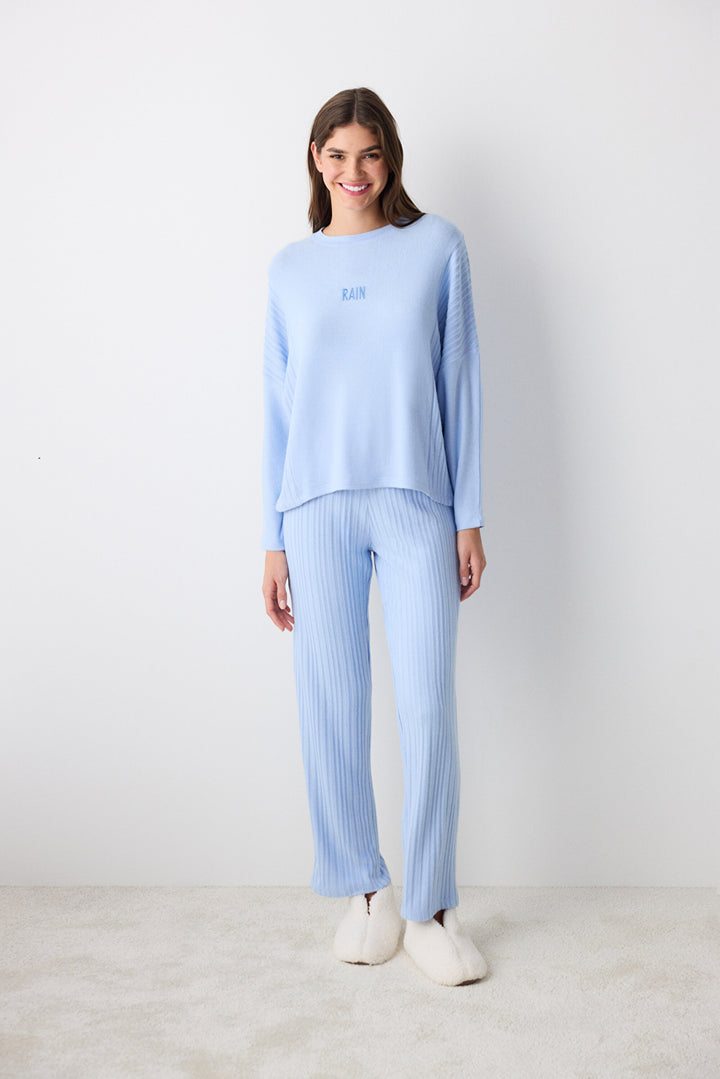 Rain Blue Pants Pajama Set