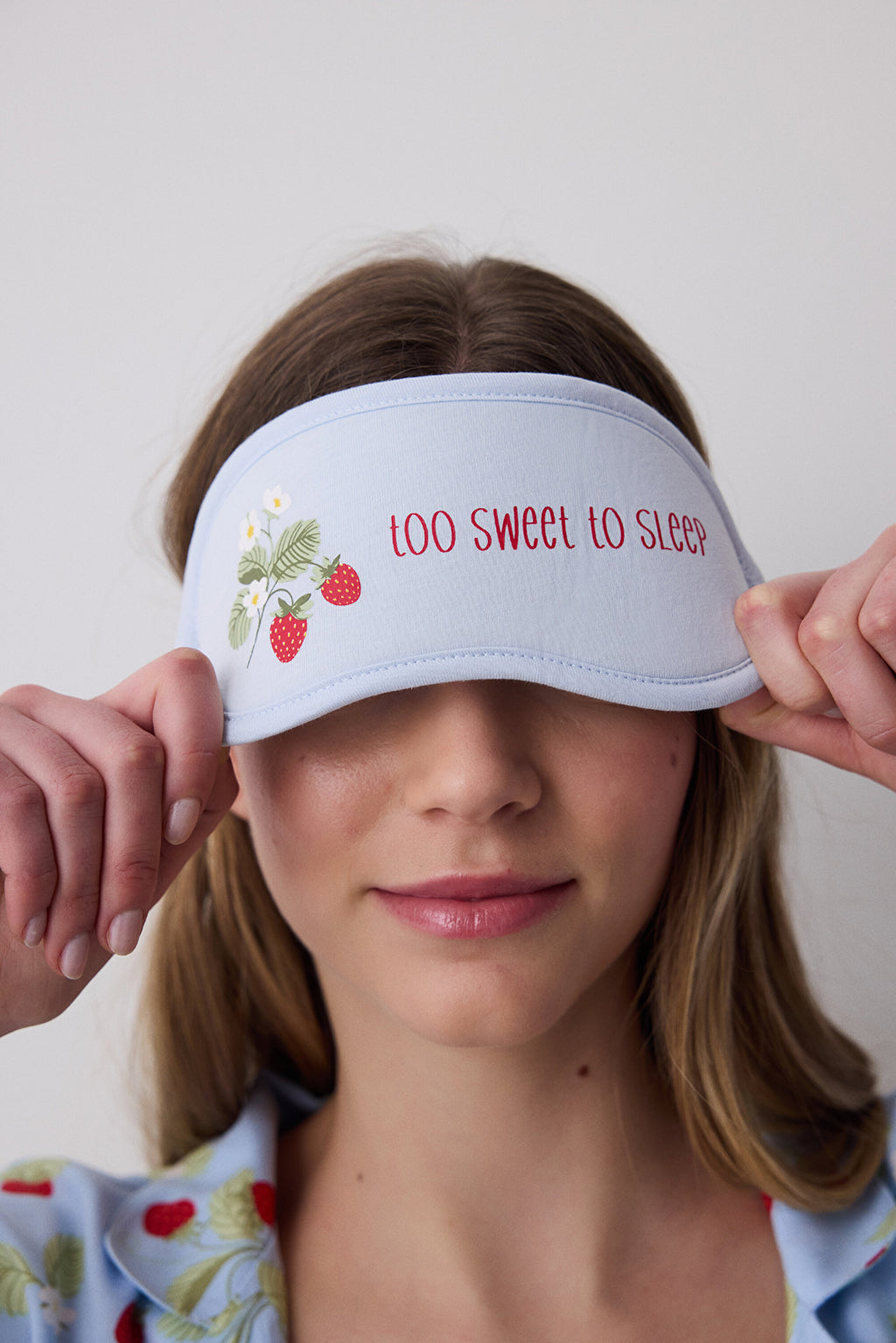 Strawberries Blue Sleepy Glasses