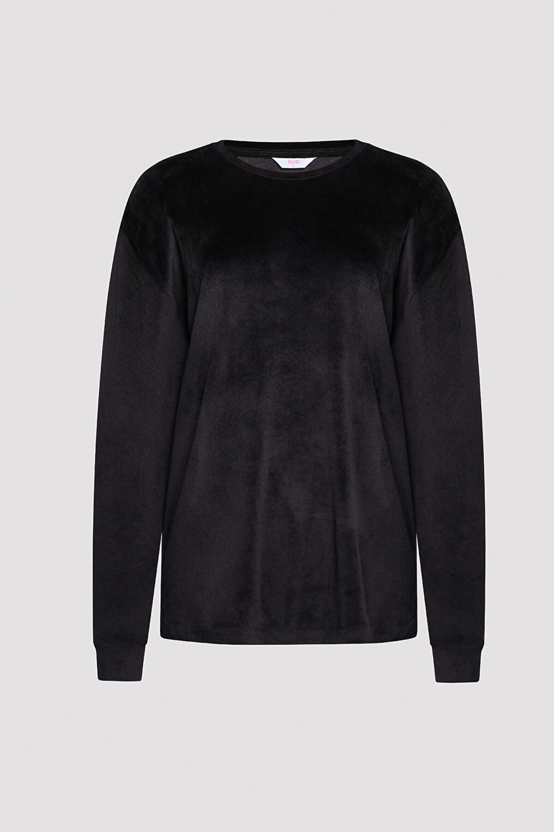 Black Fuzzy Sweatshirt PJ Top