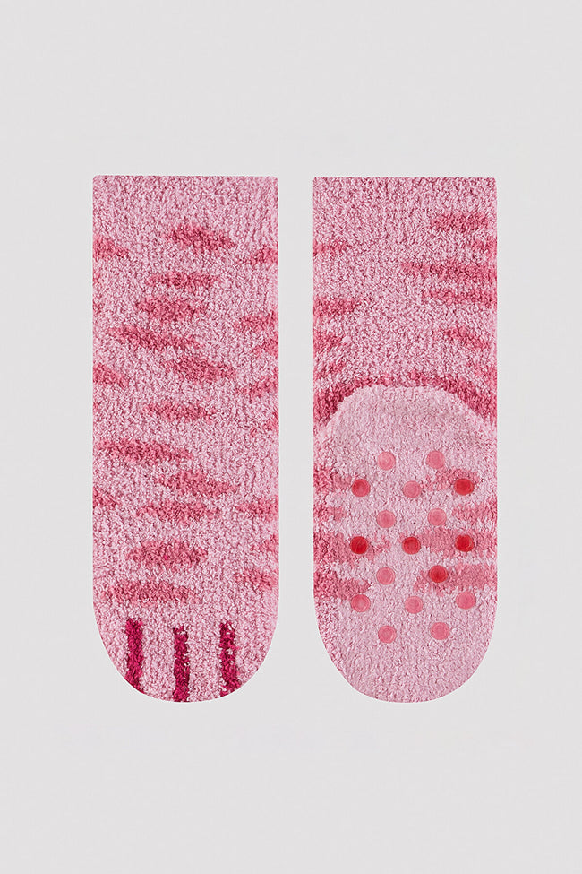 Girls Cat Patterned Pink Socket Hover Image