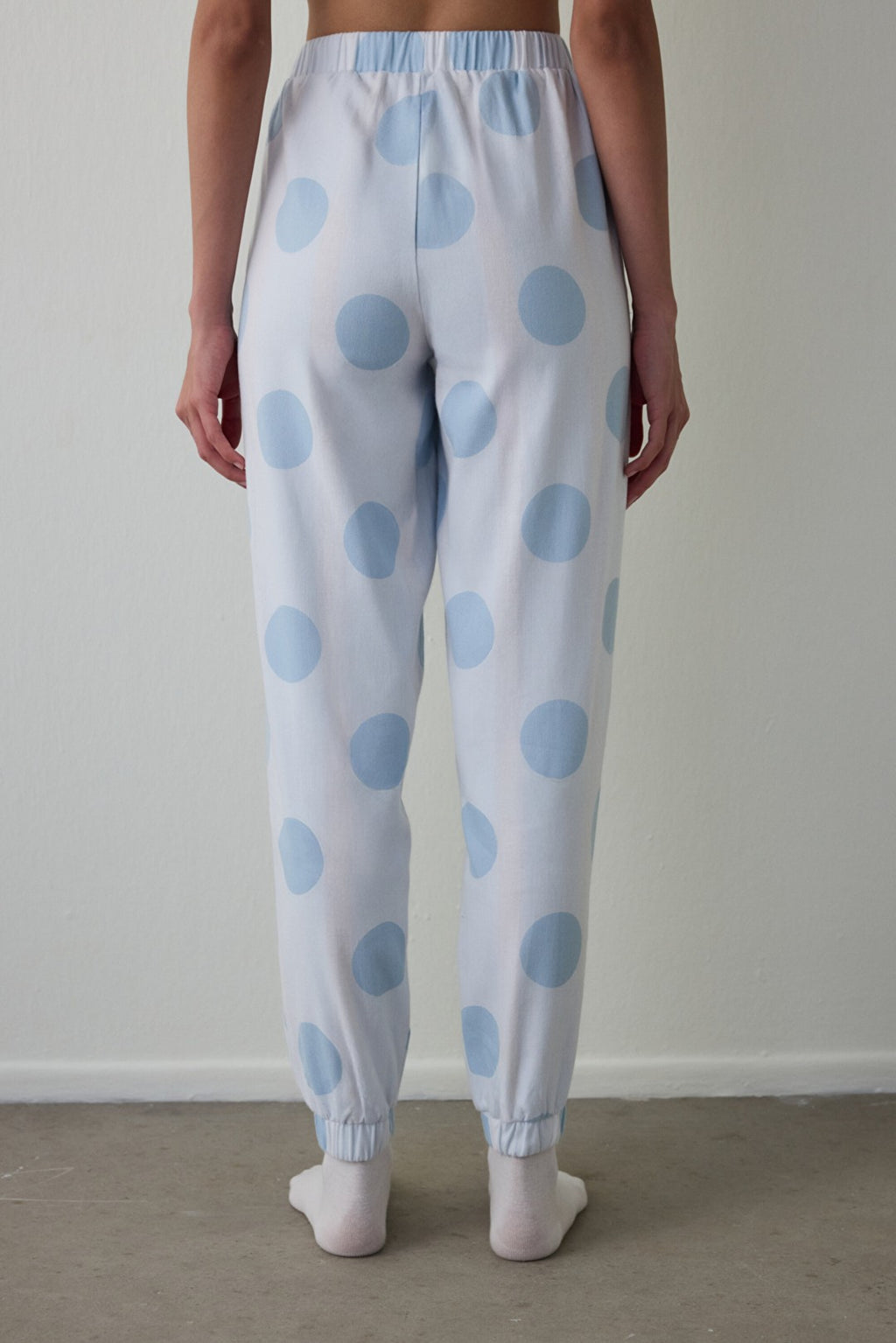 Gardenia Magic Polka Dot Cotton Pajama Bottoms with Tie Detail