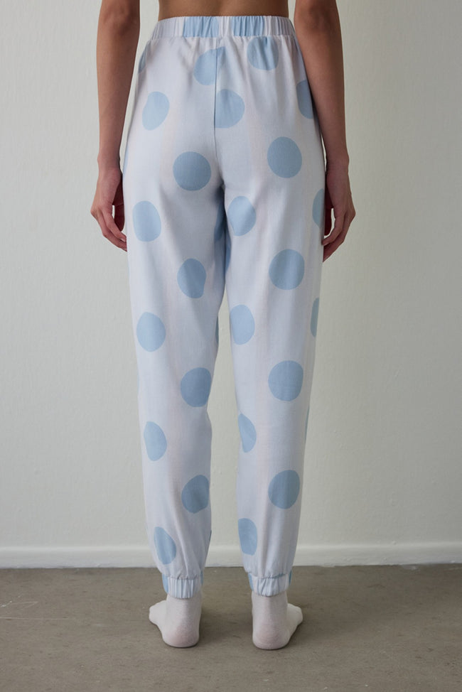 Gardenia Magic Polka Dot Cotton Pajama Bottoms with Tie Detail Main Image