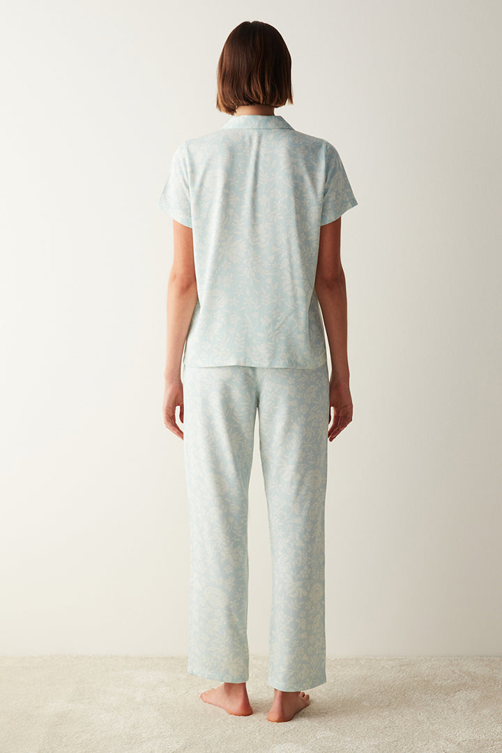 Josie Green Printed Short Sleeve Shirt & Pants Pyjamas Set
